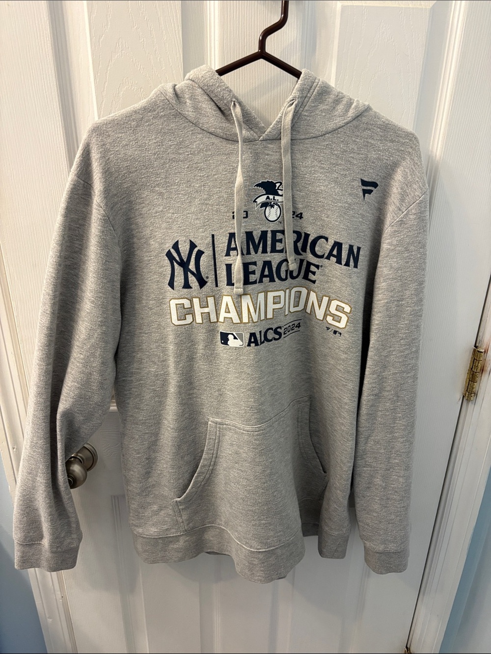Fanatics Gray New York Yankees American League Champions Hoodie